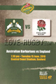 Australian Barbarians v England 2010 rugby  Programme